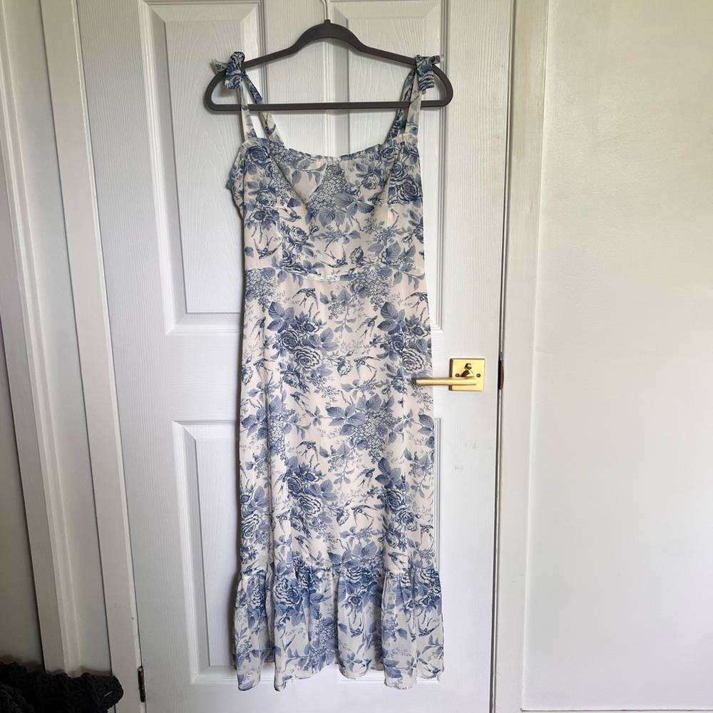 Chicwish Blue and White Sundress Midi